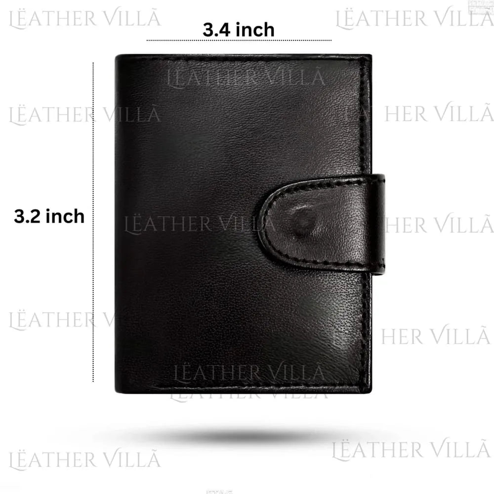 Leather Wallet with Button Closure