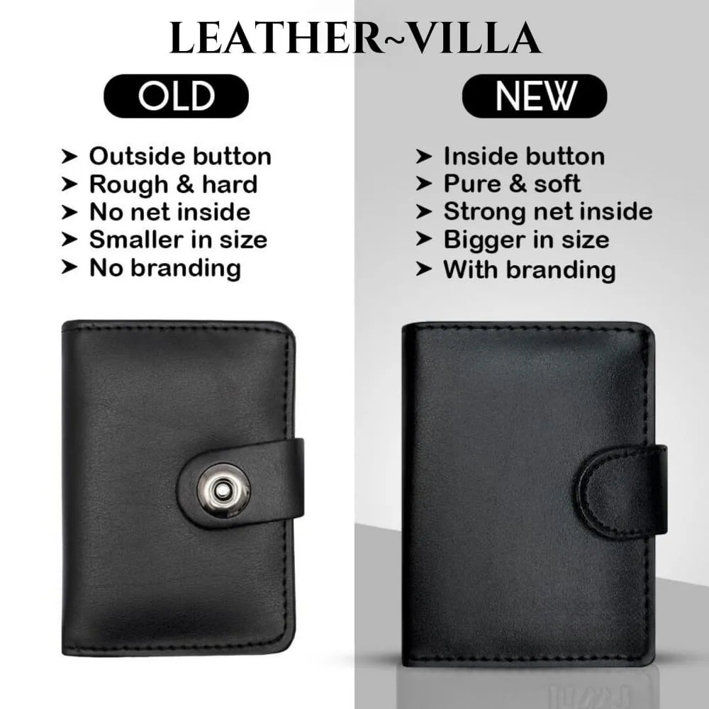 Leather Wallet with Button Closure