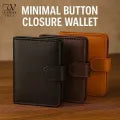 Leather Wallet with Button Closure