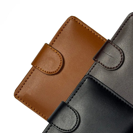 Leather Wallet with Button Closure