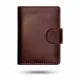 Leather Wallet with Button Closure
