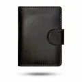 Leather Wallet with Button Closure